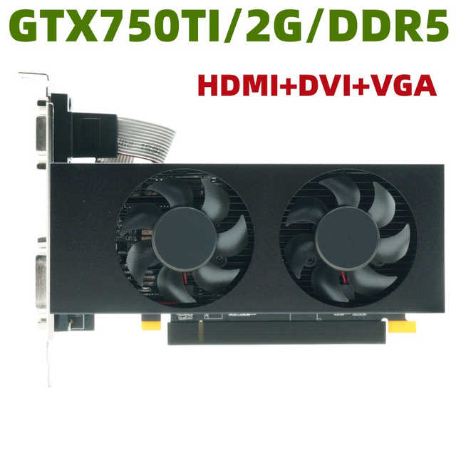 New GTX 750 Ti 2GB GDDR5 Half-Height Fan-Cooled Discrete Gaming Graphics Card for Small Form Factor Desktop Computers