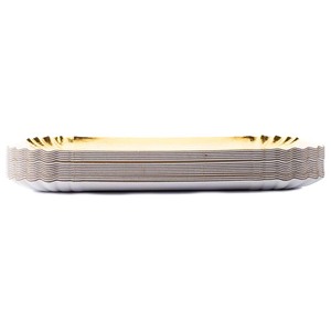 Outils de pâtisserie personnalisés, plateau en <span class=keywords><strong>carton</strong></span> jetable, plateau à gâteau en papier doré, or pour le déjeuner et la pâtisserie - Product Image 4