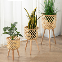 Pot de plantes maison pas cher rotin d'intérieur jardin en bois vente en gros métal support réglable jardinières en céramique et Pot de fleurs