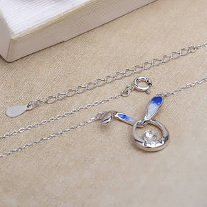 Colgante de Conejo de Plata S925 con Efecto de Goteo de Pegamento, Zodiaco Chino, Accesorio de Perla 6-7, Soporte para Collar DIY Vacío 5342 - Product Image 3