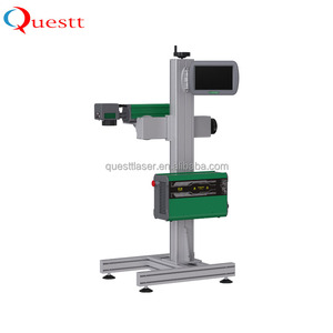 Chai Pet Và Thủy Tinh Dây Chuyền Sản Xuất Bay Máy In Laser 40W <span class=keywords><strong>Co2</strong></span> Trực Tuyến Laser Đánh Dấu Máy - Product Image 1