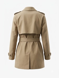 Nueva llegada: Gabardina clásica de <span class=keywords><strong>mujer</strong></span> a la moda, con doble botonadura, cortavientos delgado, chaqueta casual color caqui para el trabajo. - Product Image 2