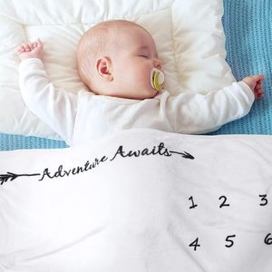 Flannel Fleece Growth Photo <b>Milestone</b> <b>Blanket</b> Newborn Monthly 100% Polyester 400TC Anti-Pilling All-Season Soft Warm - Product Image 5