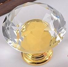 GQK Dresser Drawer Kitchen <strong>Cabinet</strong> Door Crystal Clear Glass <strong>Diamond</strong> Handle - Product Image 5