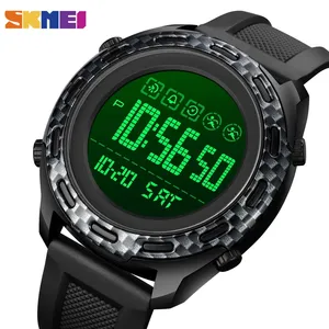 SKMEI 1872 popular black man digital watch PU strap dual time display Simple running manufacturer