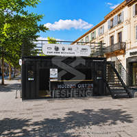 Magasin de vente au détail modulaire de luxe à deux étages avec terrasse, boutique en conteneur préfabriquée, boutique mobile, kiosque portable