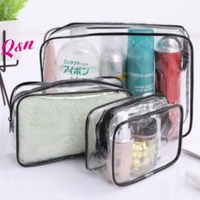 Grande Capacité Voyage PVC Transparent Étanche pour Trousse de Toilette Fermeture à Glissière Logo Personnalisé Clair Maquillage Cosmétique Pochette pour la Beauté