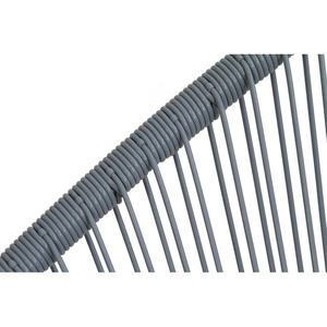 Silla de Patio Estilo Papasan, Azul Grisáceo, Aluminio y Ratán, Silla de Jardín para Exteriores, Diseño Contemporáneo - Product Image 6