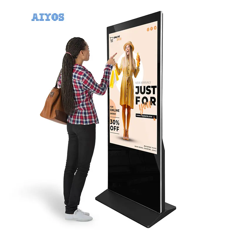 43 55 polegada tela lcd interior vertical ad player, android wifi interativo inteligente painel de toque digital assinatura e exibição para propaganda