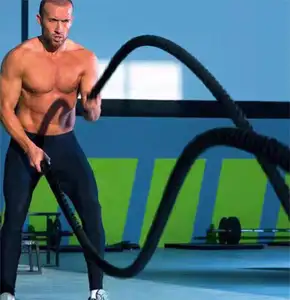 Perantlb Poly Battle Rope 1.25/1.5/2 pouces de diamètre 30 '40' 50 'Longueurs-Gym Muscle Toning Métabolique Entraînement Fitness, Battle Rop