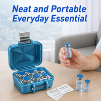 Boîte de rangement personnalisable à 6 compartiments pour flacons de peptides, conteneur en plastique pour bouteilles de 3 ml, boîte de rangement pour insuline/batteries