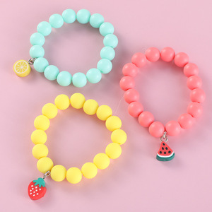 Set di Braccialetti per Bambini Fornitura Diretta dalla Fabbrica, Semplici e Carini con Perline in Ceramica Morbida a Forma di Frutta, Personalizzabili - Product Image 1