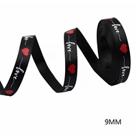 Cintas de Grosgrain Impresas con Diseño de San Valentín, Hechas en Fábricas Chinas, Personalizadas con Corazón