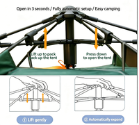 Tente de camping hexagonale pliable et entièrement automatique en tissu Oxford épaissi, portable pour l'extérieur, imperméable 1000-1500 mm, utilisation quatre saisons