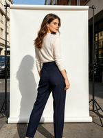 Nouveau pantalon tendance pour femme, style luxe discret, tenue décontractée élégante pour le bureau, pantalon tailleur uni, boutique