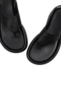 รองเท้าแตะผู้หญิงแบบกระชับสำหรับฤดูร้อน2025รองเท้าเปิดนิ้วเท้าสายรัดหัวเข็มขัดหนังแท้สวมใส่สบายรองเท้าแตะสำหรับผู้หญิงประจำวันสีดำขนาด34-49 - Product Image 5