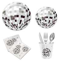 Tout nouveau ensemble de vaisselle Disco Party KTV ensemble de décoration de fête salle de danse fête assiette en papier tasse serviette bannière fournitures
