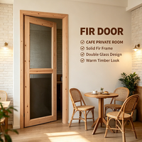 Simple Zen Style Solid Fir Timber Screen Door Breathable Solid Wood Door for Leisure Indoor Space