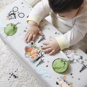 Chaise de sol multifonction pour bébé, grande taille carrée, avec accoudoirs, tissu doux, mousse haute élasticité, pour enfants de 1 à 2 ans, activité pour tout-petits - Product Image 4