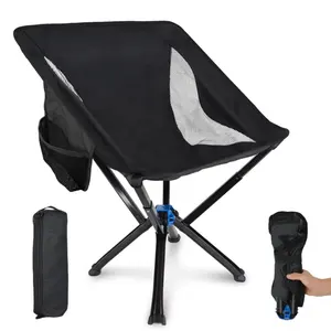 Kursi lipat portabel ringan, kursi pantai aluminium penjepit, kursi luar ruangan memancing, Backpacking, kursi berkemah bulan
