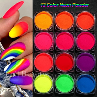 Naroon Haute Qualité 12 Couleurs Photochromique Uv Fluorescent Piqment Poudre Pour Ongles