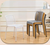 Chaise de salle à manger d'extérieur moderne en PP de style nordique, durable, empilable, écologique, résistante aux UV, mobilier de jardin pour restaurants, hôtels, villas