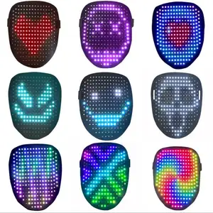 2024 New Led Mask With Gesture Sensing LED Lighted Face Transforming Halloween Mask For Costume Cosplay Party