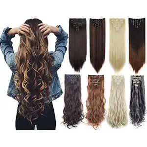 Top quality cuticle aligned virgin human hair extensions clip on silk straight double drawn hair piano color clip in extension