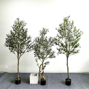 Dayanıklı çevre dostu paskalya noel yapay zeytin kapalı ev dekor için bonzai ağacı plastik saksı - Product Image 2