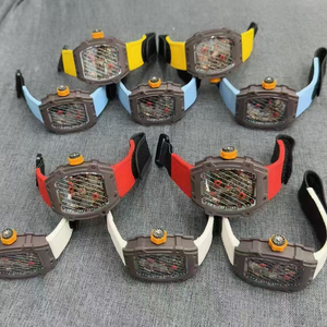 Montre mécanique pour homme inspirée du tennis, en fibre de carbone ultra-légère, squelette en forme de tonneau, tourbillon volant - Product Image 1