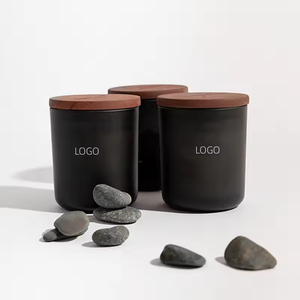 Frasco de Vidrio Transparente de Pared Gruesa con Base Curva de 6oz, 8oz y 12oz para Velas, con Tapa de Madera, para Decoración del Hogar, Marca Privada - Product Image 3