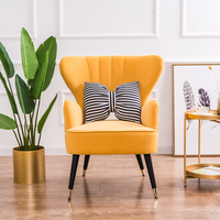 Fauteuil d'appoint modulaire Laynsino de style nordique de luxe, en velours bleu, pour chambre et hôtel