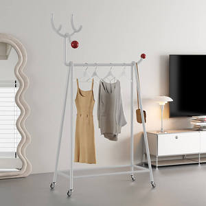 Perchero de pie de hierro creativo para dormitorio, uso doméstico sencillo, multifuncional, bonito, móvil, para ropa de niños en sala de estar - Product Image 2