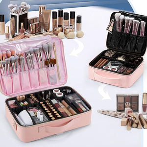 Maleta <span class=keywords><strong>de</strong></span> <span class=keywords><strong>Maquillaje</strong></span> <span class=keywords><strong>Profesional</strong></span> Impermeable con Múltiples Compartimentos y Compartimento para Brochas, Estuche <span class=keywords><strong>de</strong></span> Cosméticos para Artistas, para Almacenamiento en Escenario y Estudio - Product Image 3