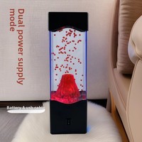 Lampe à lave LED en plastique, lampe de table volcanique à mouvement de cire, alimentée par USB, éclairage d'ambiance multicolore, décoration de chambre, cadeau pour la maison