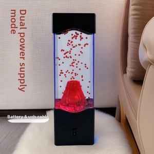 Nuova Lampada LED Creativa a Effetto Acqua con Specchio, Luce Notturna Simulazione Vulcano in Plastica Rossa/Verde/Blu, USB - Product Image 3