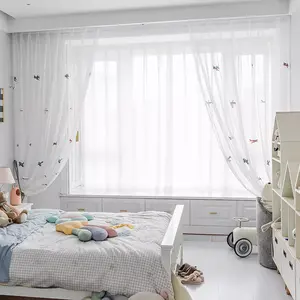 Innermor padrão personalizado cartoon avião turco bordado macio tule bebê cama porta e janela cortina