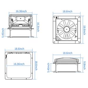 {HEYRV} <span class=keywords><strong>caravane</strong></span> de haute qualité 12V 16 pouces, ventilateur de toit avec lumière LED et capteur de pluie, ventilateur de Ventilation électrique du <span class=keywords><strong>Vent</strong></span> - Product Image 6