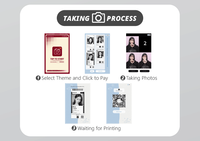 Kiosque photo compact à impression instantanée en libre-service avec Wi-Fi et écran tactile en bois pour cafés et magasins éphémères