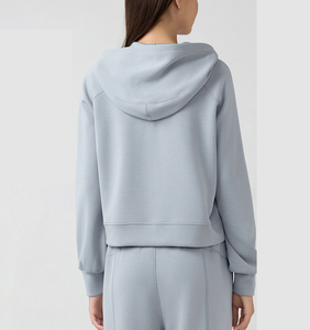 Blouses amples décontractées pour femmes, tuniques, sweat-shirts à capuche élastiques à manches longues avec poche - Product Image 3