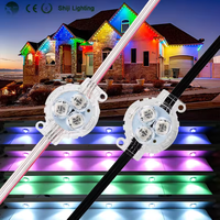 SHIJI DC12V 0,72 W 30mm Diámetro Pista 3PCs SMD 5050 RGB Permanente Navidad Pixel Led Luces de punto