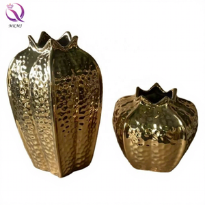 Vase ouvert en céramique dorée créative, électroplaquée, modèle pour hôtel, restaurant, salle de réception, mariage, salon, table basse, vase à <span class=keywords><strong>oignon</strong></span>, ornements - Product Image 3