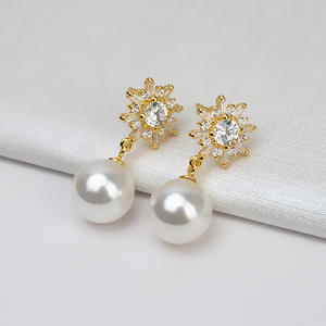 Pendientes Minimalistas de Plata S925 con Perlas para Mujer, Estilo Europeo Americano Personalizado, Accesorios de Joyería DIY con Soporte Vacío - Product Image 2