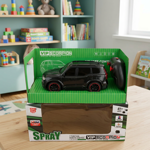 Voiture télécommandée VIP Scorpion Spray à l'échelle 1:18, noire avec roues rouges, modèle en plastique, jouet alimenté par piles, pour les enfants de 5 à 7 ans - Product Image 4