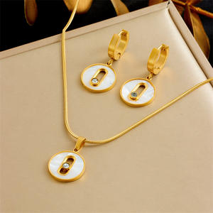 Juego de Collar y Pendientes de Acero Inoxidable Chapado en Oro con Lazo Rosa y Cereza, Lindo y Dulce, para Boda o Compromiso - Product Image 2