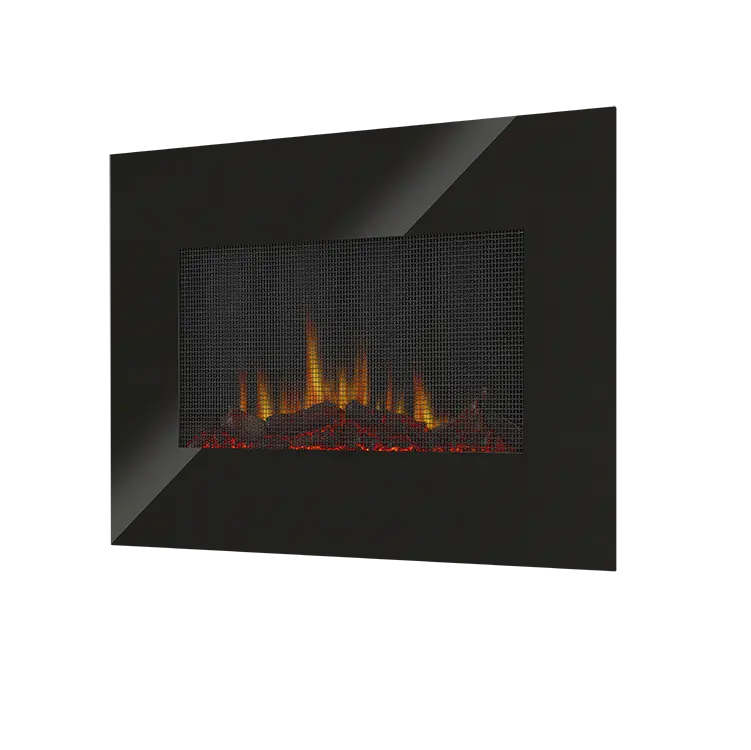 42 polegadas fábrica Controle remoto carvão crepitante queima som parede montada lareira elétrica