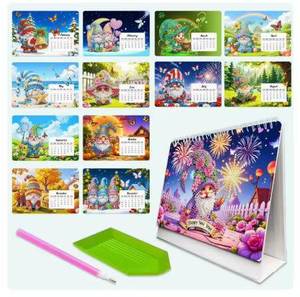 XIXI ปฏิทินตั้งโต๊ะอะคริลิคแบบ DIY ลายเพชร พร้อมชุดสติกเกอร์การ์ตูนรุ่นใหม่ - Product Image 3