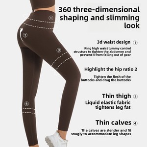 Pantalones largos deportivos de yoga, pantalones de levantamiento de glúteos de cintura alta sin costuras para mujer, secado rápido, adecuados para correr al aire libre - Product Image 2