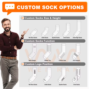Miễn Phí Thiết Kế Biểu Tượng Tùy Chỉnh Người Đàn Ông Của Cotton Crew Vớ Thể Thao Làm Cho Của Riêng Bạn Có Hoa văn Vớ - Product Image 3