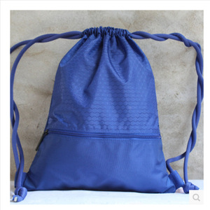 Mochila con cordón ajustable, bolsa deportiva, saco de gimnasio, mochila de entrenamiento con bolsillo frontal con cremallera - Product Image 5